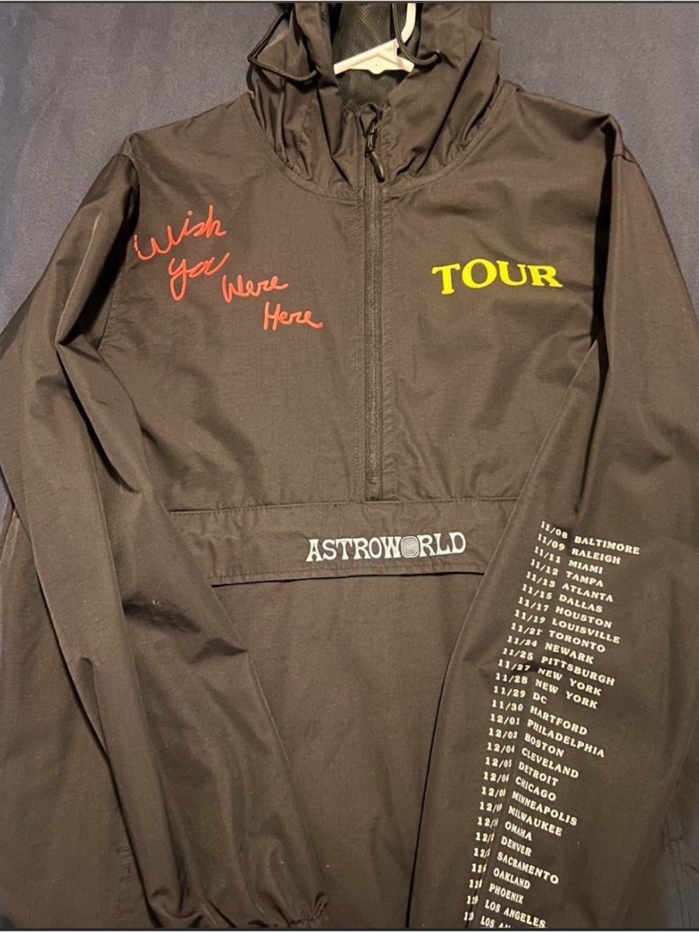 Travis Scott Wish You Were Here Tour Black Jacket